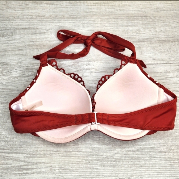 Shade & Shore Laser Cut-Out Padded Push-Up Burnt Orange Bikini Bra Top Size 36B - Picture 3 of 12
